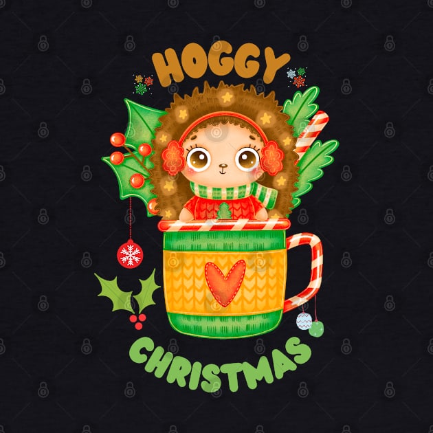 Hoggy Christmas Cute Hedgehog by nmcreations